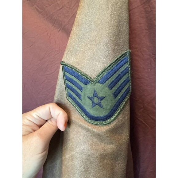 Vintage 60s 70s Leather Bomber Jacket Military Patches USAF Air Force Military - Picture 9 of 16